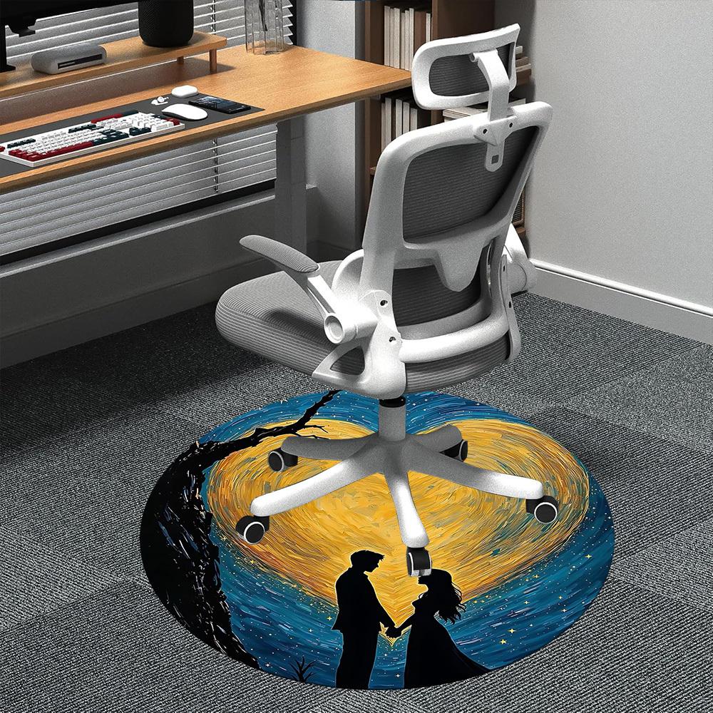 

1PC Love Romance Office Round Area Rug, Indoor Mat Suitable ForOffice, Under Office Chairs Bedroom Living Room Home Decor, Room Deco f162 80cm by 80cm