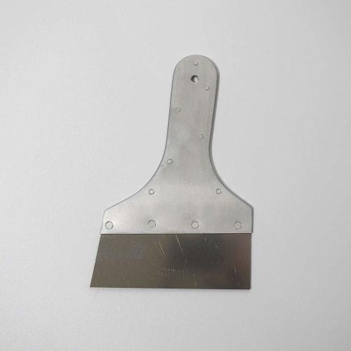Aluminum Handle, Partially Wood-clad Putty Spatula, Stainless Steel Blade, 120mm Wide, 1 Piece