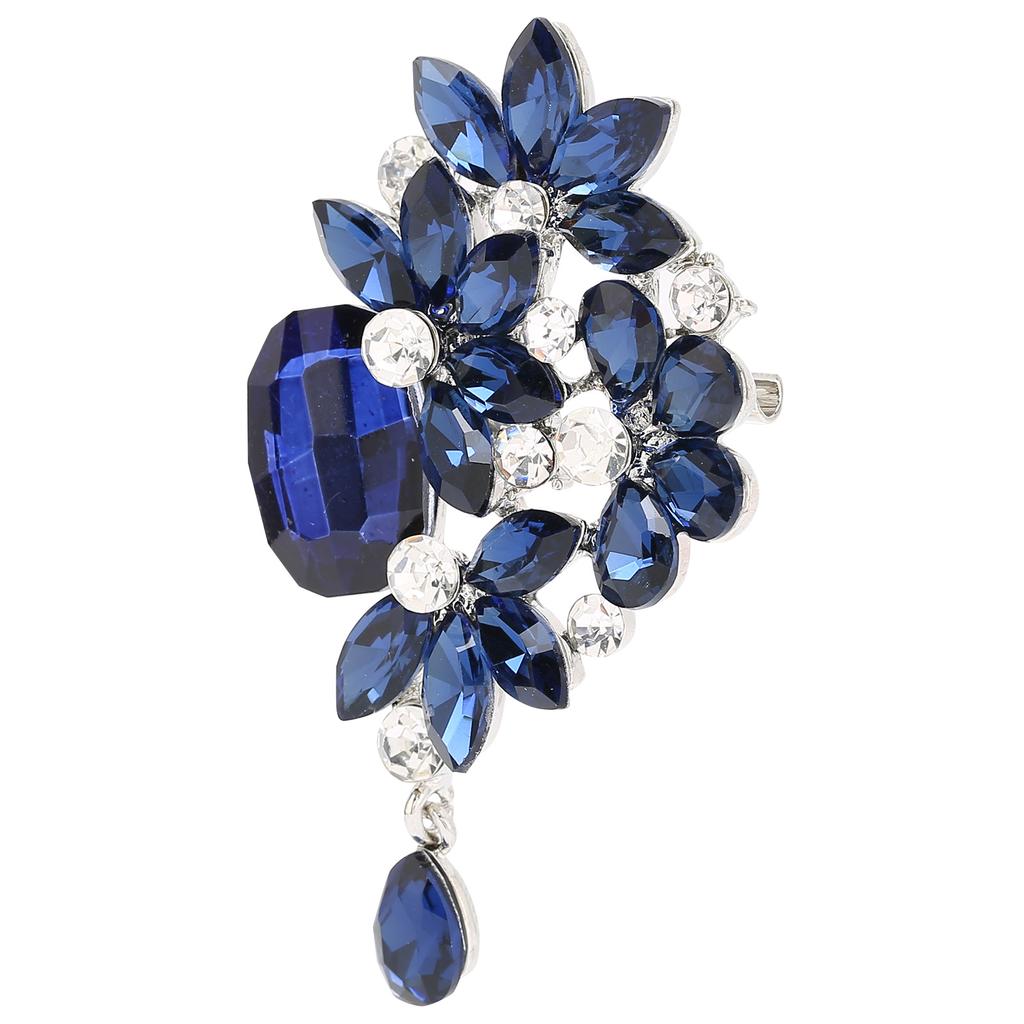 Faux Crystal Flower Brooches Alloy Elegant Brooch Pin Accessories Clothes Decoration for Women