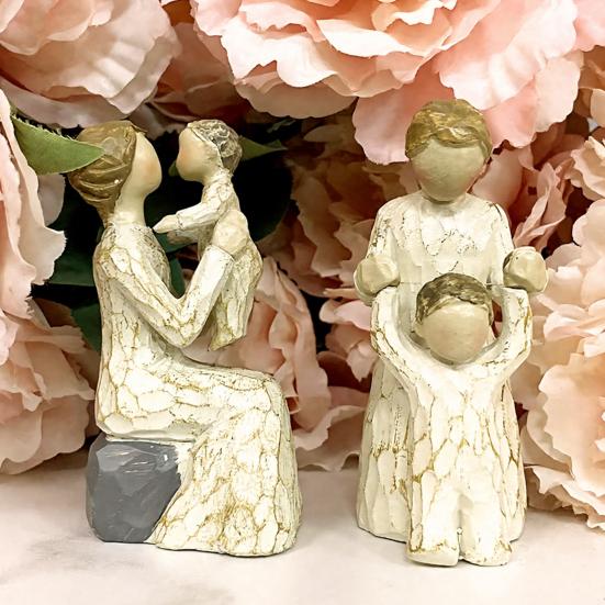 Yousheng Mother Daughter Figurine, Hand-Carved Resin Memorial Statue, Mom Birthday Gift from Daughter, Sentimental Birthday Gift for Mother, Sculpture