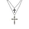 Vintage Double-Layered Cross Pendant Necklace Femininity Dark Wind Long Sweater Chain Niche Design Item