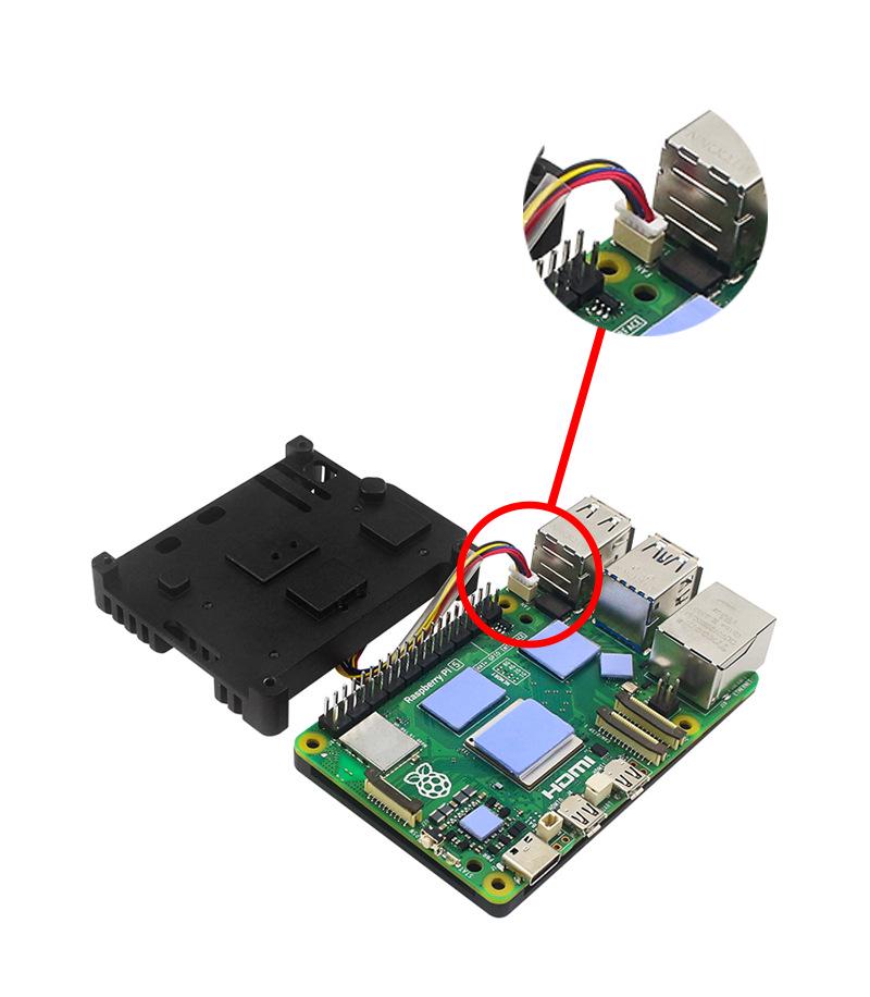 Raspberry Pi 5B Dual Fan Aluminum Alloy Case with Passive Cooling
