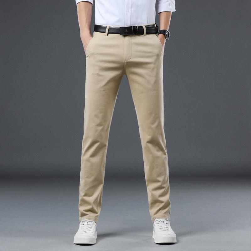 Spring And Summer New Casual Pants For Men, Elastic Thin Fit, Slim Fit, Small Straight Tube, Youth, Multi-Color Men'S Casual Pants