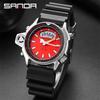 Montre-bracelet Sanda 3008 pour homme, bracelet en résine numérique, mode décontractée, sport, célèbre, étanche, horloge à quartz avec fonction alarme