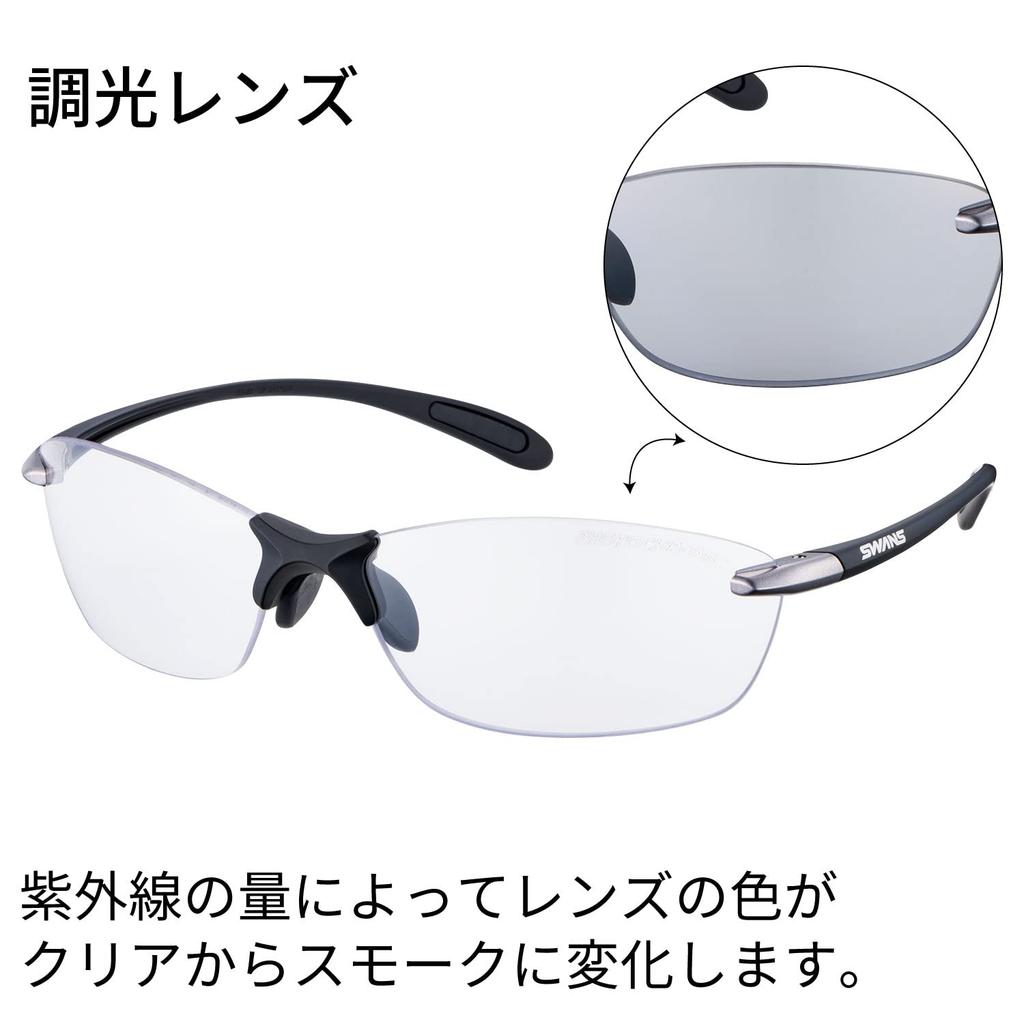 SWANS sports sunglasses fit MBK Photochromic Matte Gunmetal x Matte Black Photochromic Clear to Smoke Suitable for and (Swans) Japanese-made