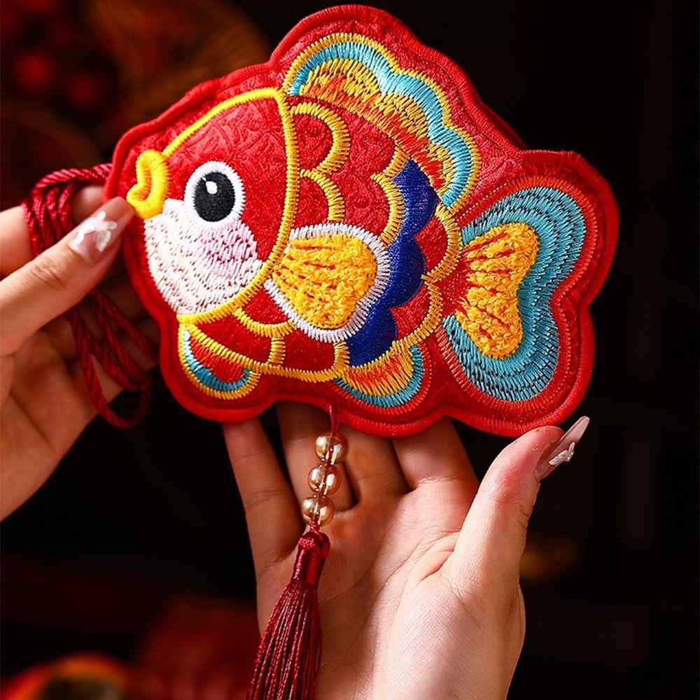 Embroidery 2026 Lucky Bag Chinese Style Zodiac Horse Ornaments Red Envelope Bag  Spring Festival