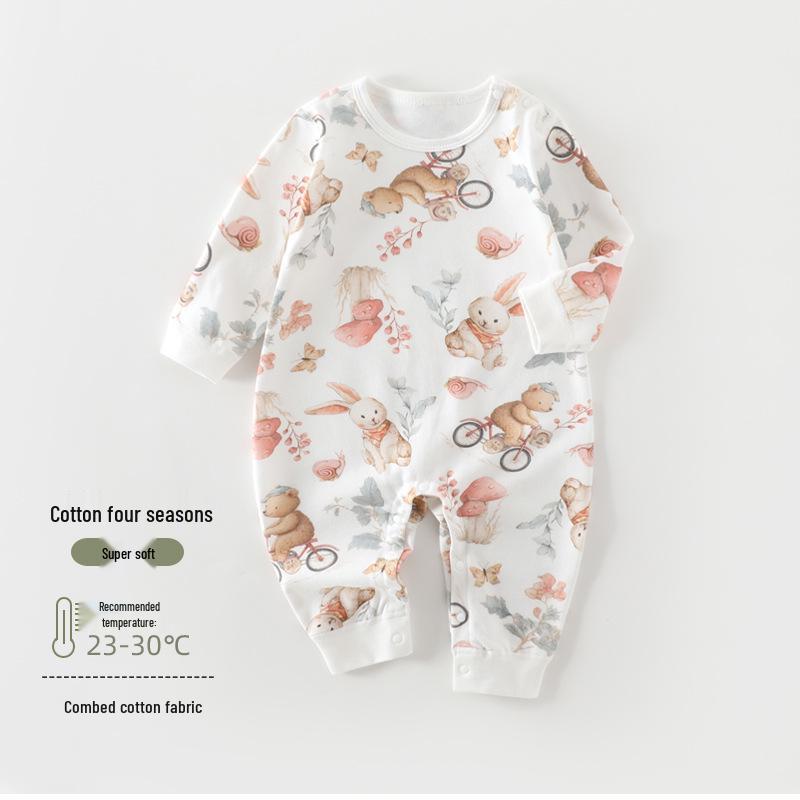 Pure Cotton Baby Jumpsuit: Boneless Newborn Bodysuit, Pullover Crawling Outfit