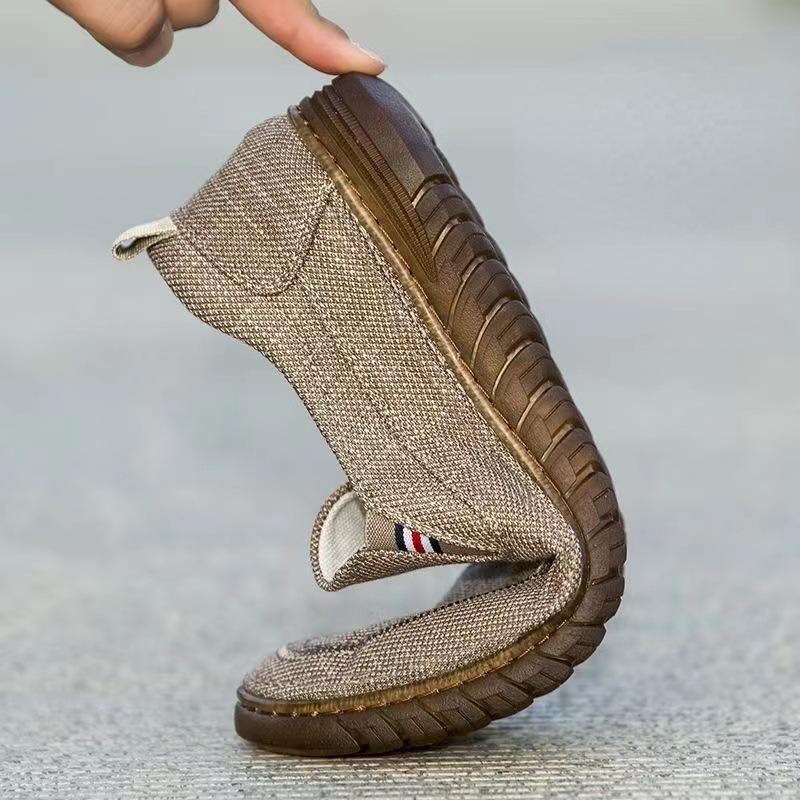 İnek Tendon Tabanlı Kanvas Nefes Alabilen Günlük Erkek Ayakkabıları, Rahat Yumuşak Tabanlı Sürüş Ayakkabıları, Spor Ayakkabıları, Eski Pekin Kumaş Ayakkabılar