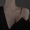 Colar com franjas feminino pingente de luxo leve novo design de nicho alta qualidade corrente para clavícula estilo frio ins