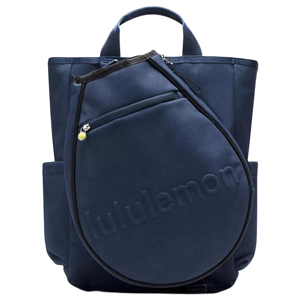 Lululemon On En A Trop Racket 19L Brand Logo Design Cotton Backpack Unisex Backpack Club-Blue Black LU9CEIS-071534 Blue & Black