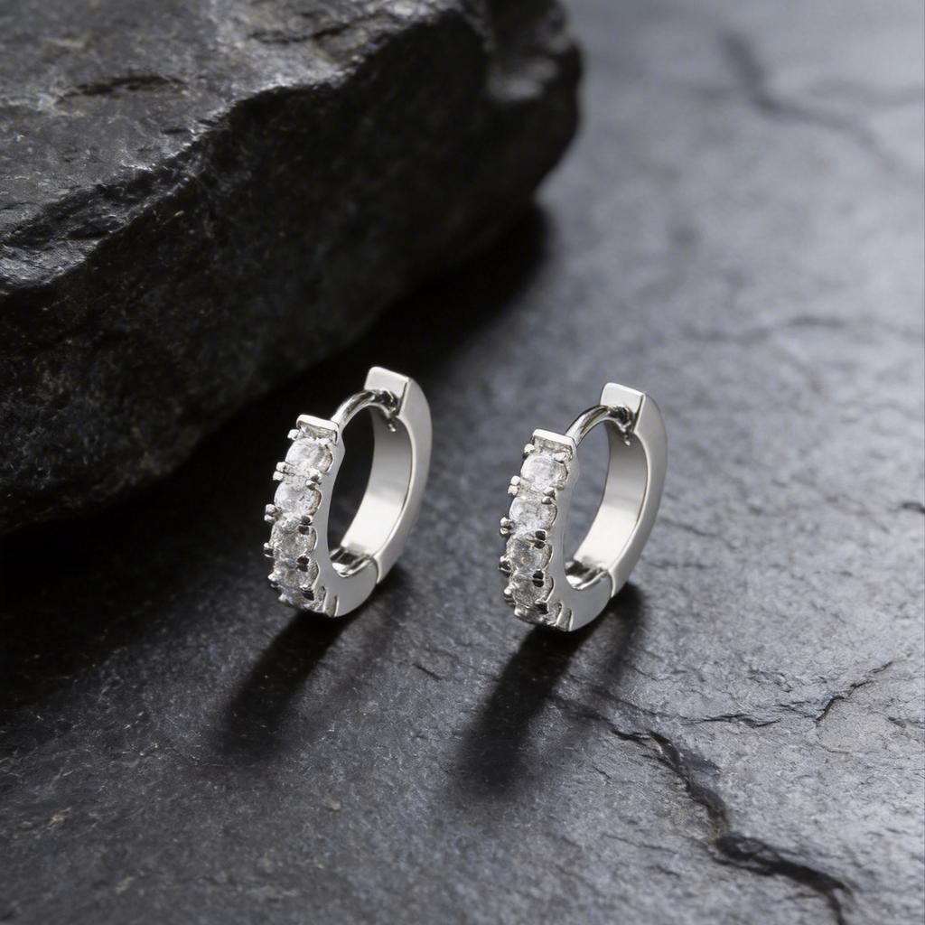 CZ Huggie Hoop Earrings for Women, Tiny Cartilage Hoops Sparkling Cubic Zirconic Simple Stacking Earrings for Multiple Piercings