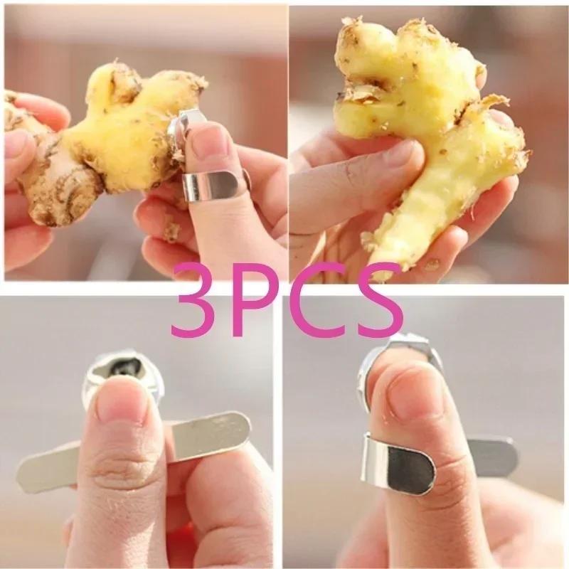 

3Pcs Household Kitchen Ginger Peeler Ginger and Garlic Peeler Accessories Tools Convenient and Easy to Carry 3pcs