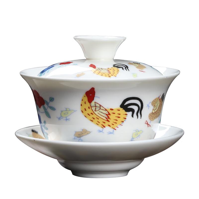 MULTIPOTENT Ming Chenghua Style White Porcelain Gaiwan Tea Bowl