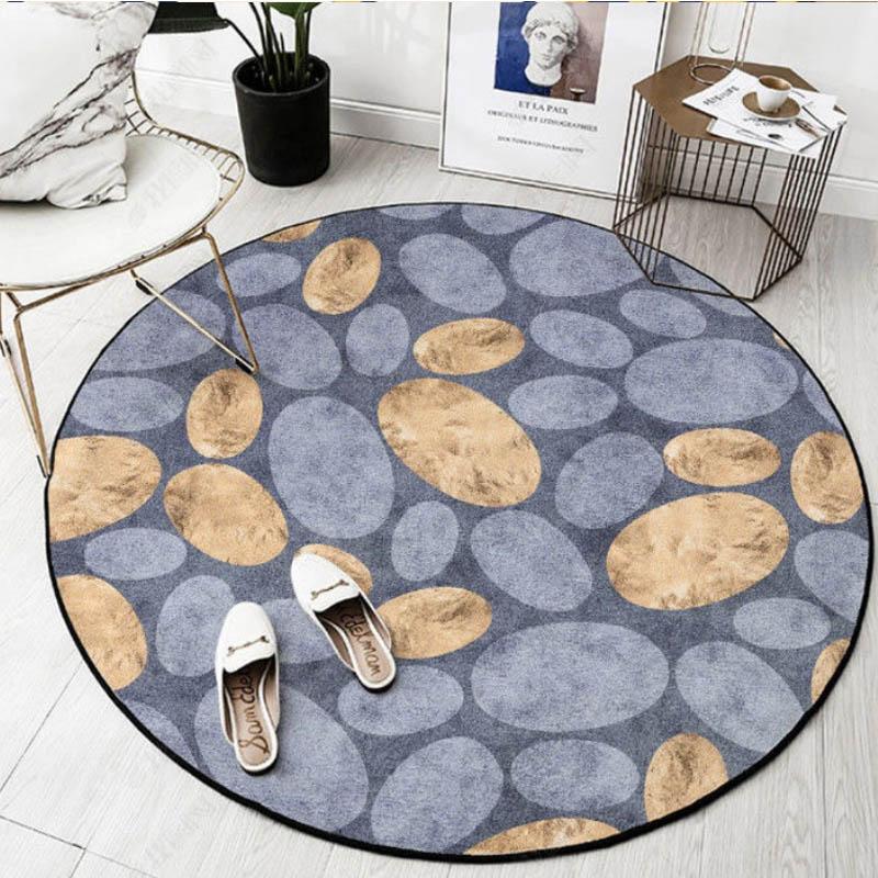 Covor rotund Sufragerie Dormitor Pat Tensiune Acasă Tampă de pământ Spălare cu apă Geturn Covoraș Diametru 80/100 / 120cm