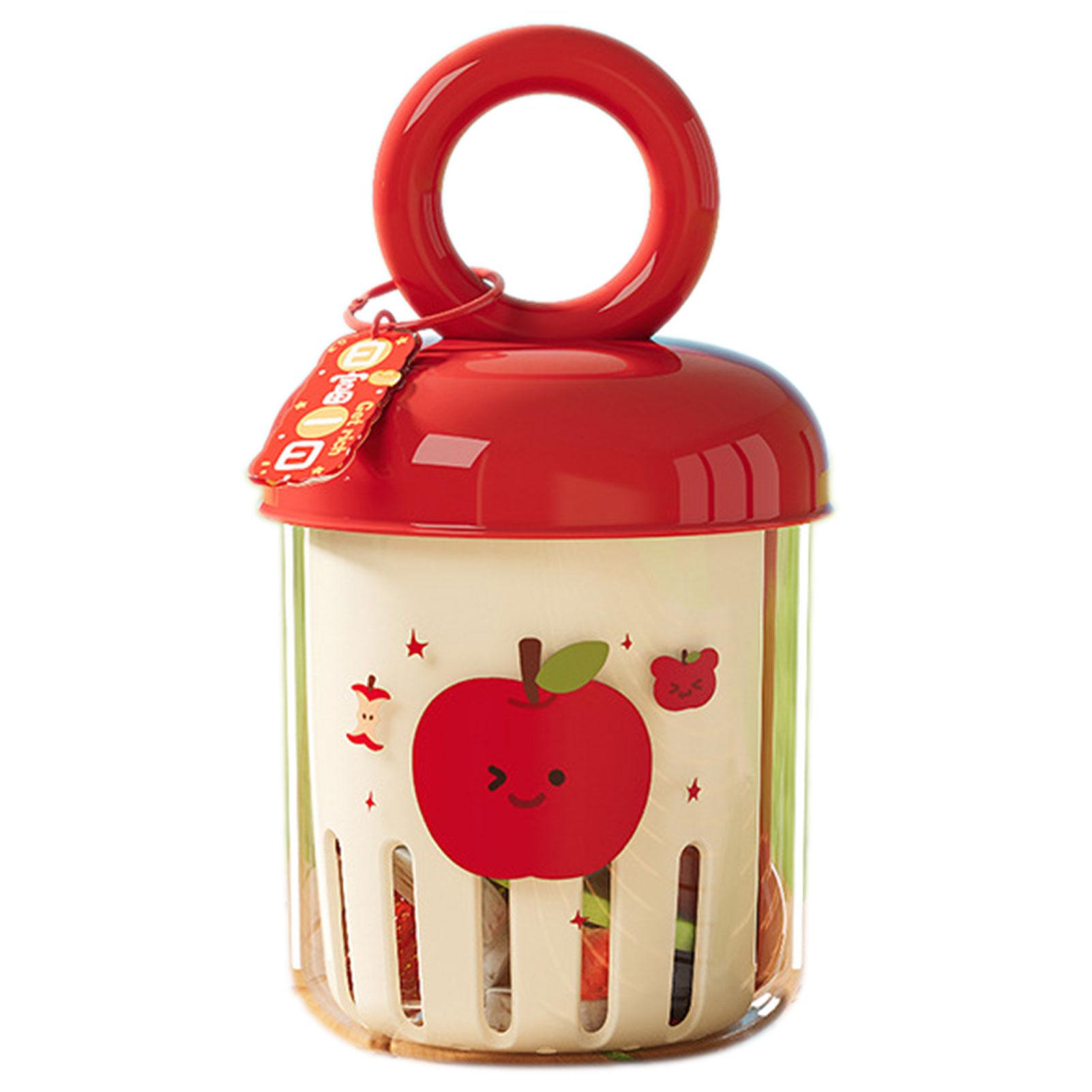 

Portable Fruit Salad Container With Fork Leak Proof Double-Layer Drain Cup Non Bpa Food Storage Lunch Box For Lunch School Snack вершковий