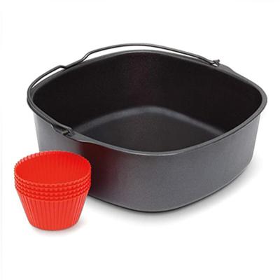 Air Fryer Accessories Kit, Baking Tray + Silicone Muffin Cup Suitable for Various Brands