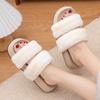 High-End Women's Furry Slippers: Thick-Soled, Non-Slip, Flat, Plus Velvet, Outdoor, 2025 Autumn/Winter Collection.