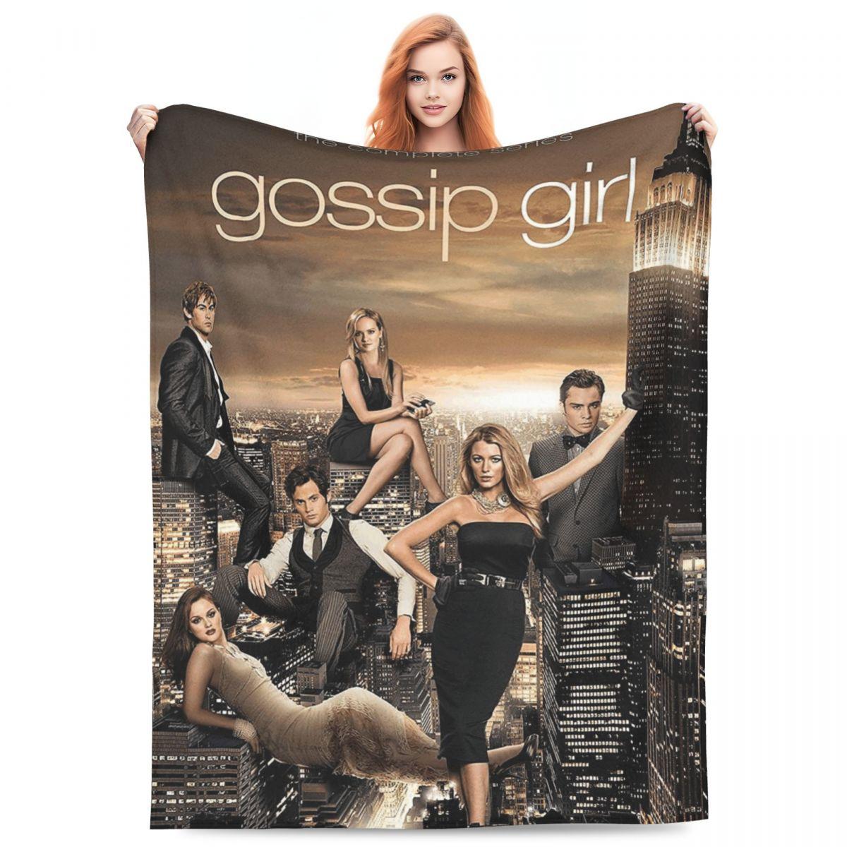 Pandara Jewelry Unisex Gossip Girl Blanket Fleece Sofa Throw Blanket Multi-Function Throw Blankets For Home Bedroom Outdoor Throws Bedspread Quilt