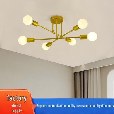 Nordische Moderne Pendelleuchte mit Zweig aus Schmiedeeisen für kleines Wohnzimmer