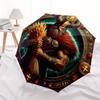 Viking Warrior Wall Art Decor, Norse Mythology Poster with Shield and Sword Umbrella, Cute Umbrella with Cute Design, Portable 3-Fold Compact Umbrella