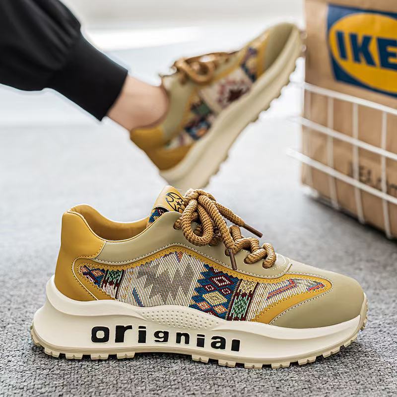 2025 Herbst neue Mode personalisierter Trend Stickerei Druck bequem rutschfest verschleißfest erhöhend Sport und Freizeit trendige Schuhe