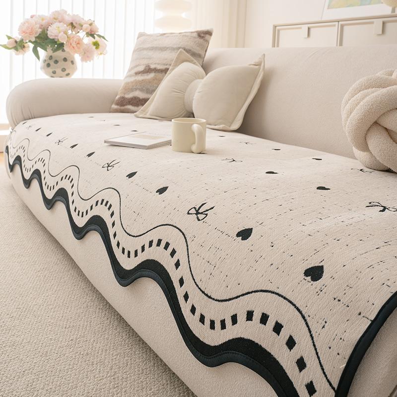 Chenier Four Seasons Universal Sofa Cushion  New Irregular Sofa Cover Fixed Non-Slip Leather Sofa Cushion