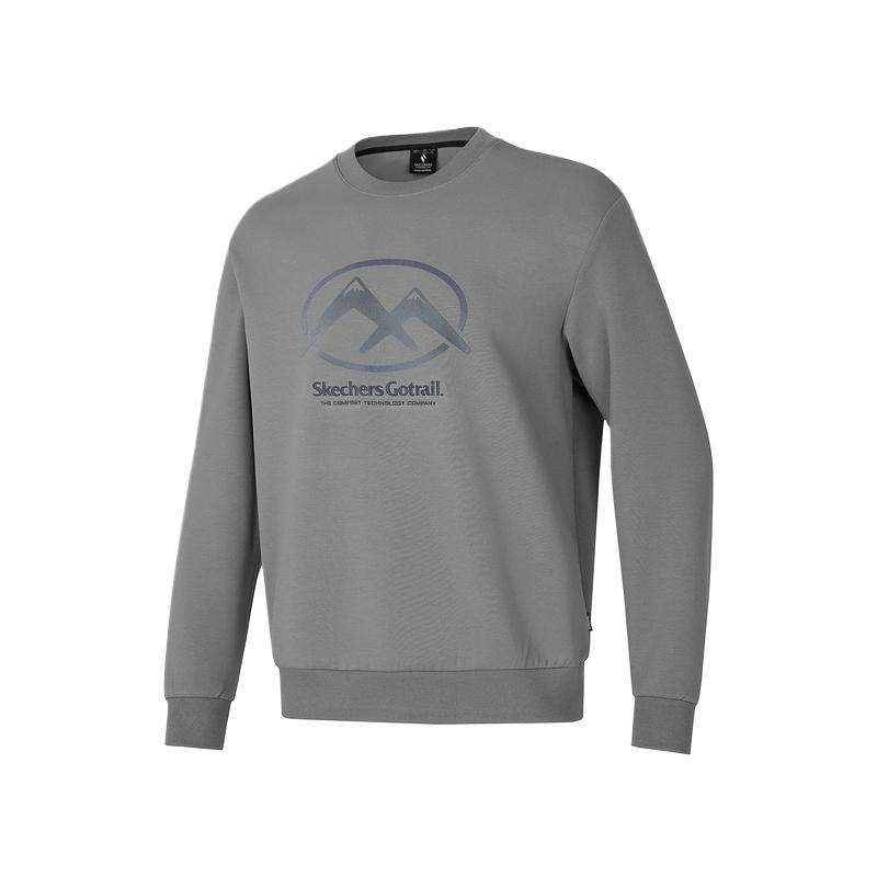 Skechers Casual Comfortable Breathable Durable Soft Sweatshirt Unisex Sweatshirt Flower-Seed-Gray P125U003-02EW M