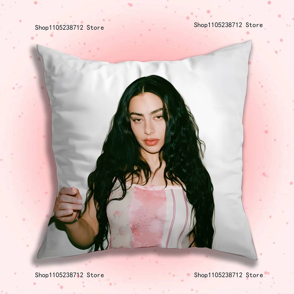 Singer C-Charlis Xcx B-Brat Pillow Case Cute Cartoon Anime Peripheralsbedroom Sofa Decorative Cushion Cover Soft Cushion Cover
