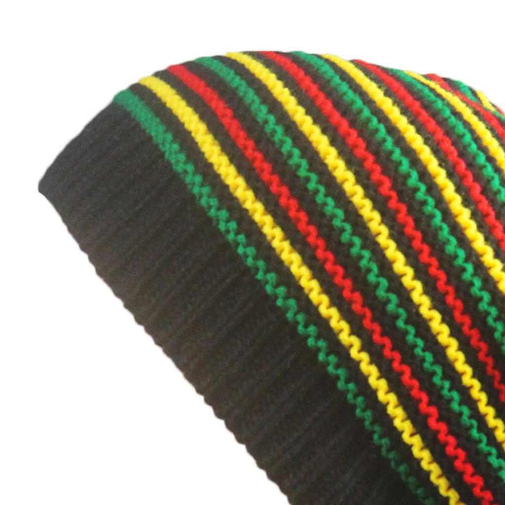 Autumn Street Knitting Beanie Hat Unisex Jamaica Stripes Baggy Hip Hop Skull Cap