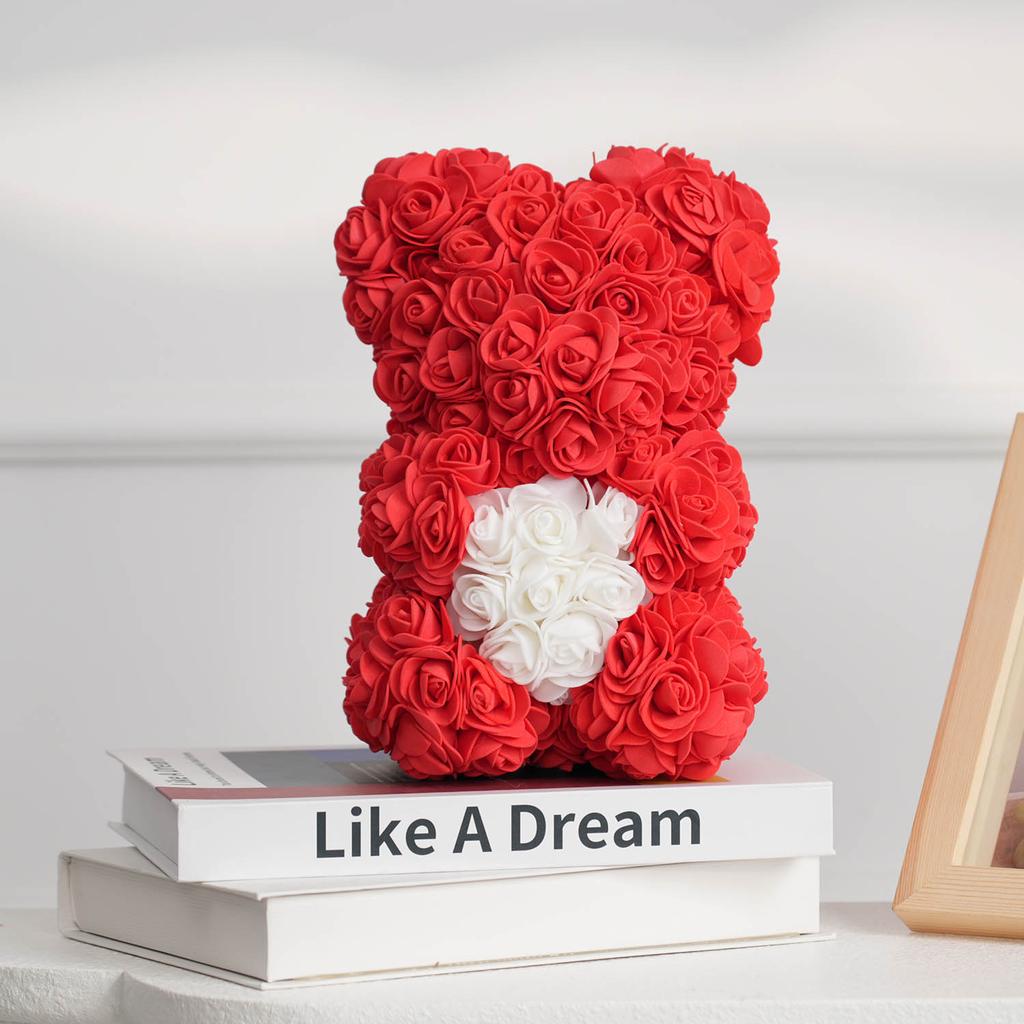 1PC Artificial Flower Eternal Rose Teddy Bear Mother's Day Birthday Valentine's Day Anniversary Gift Home Decoration