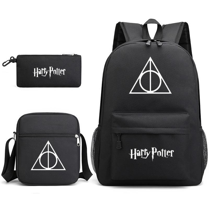 Harry Potter Academy Badge Harrypotter Backpack Student Schoolbag Shoulder Bag Pencil Case 3PCS Set