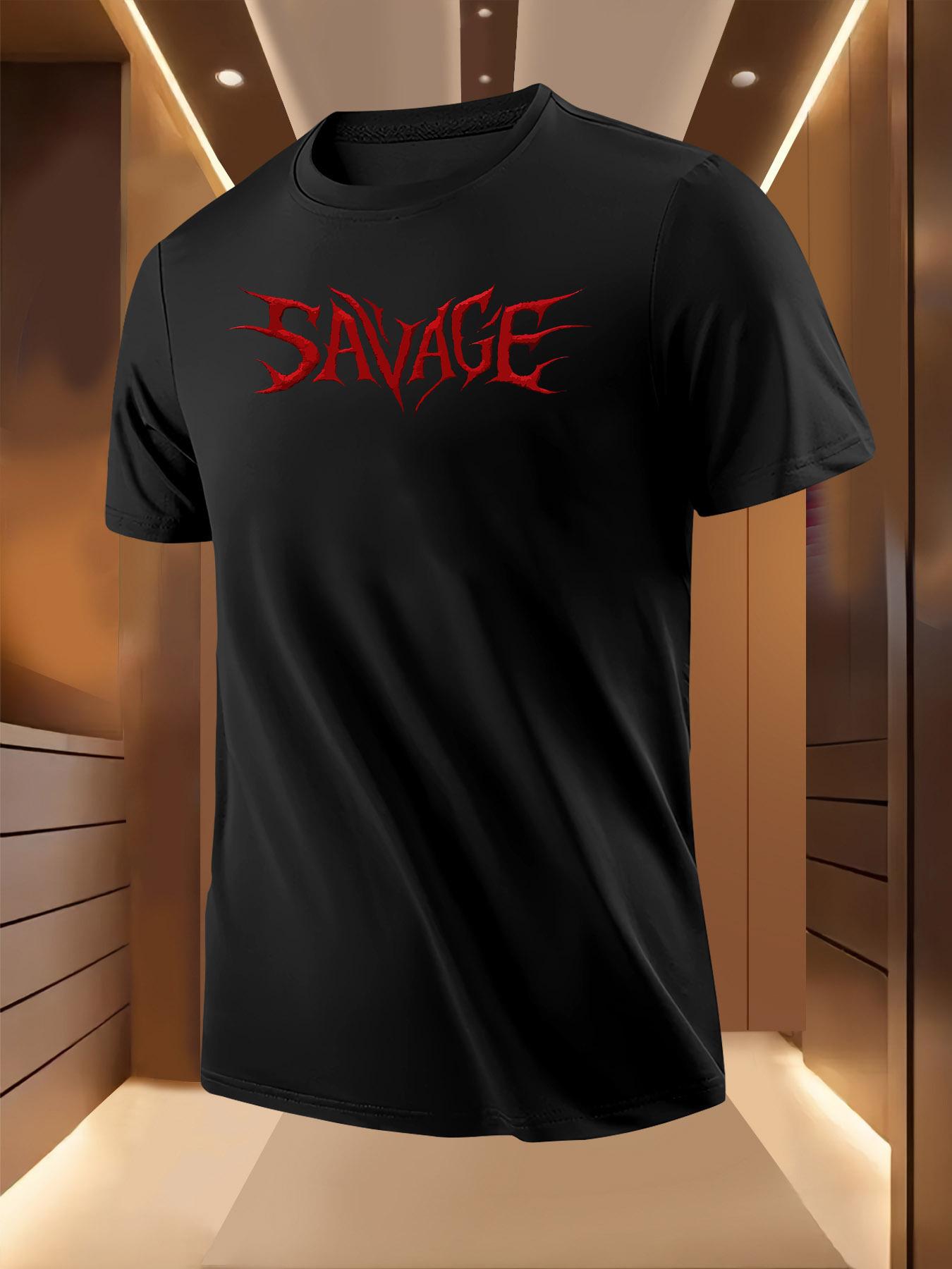 Graphic Tshirt Graphic Tshirt - Bold Savage Print Tee - L... S
