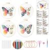 1 Set Simple Flower and Butterfly DIY Embroidery Materials Kit with Tools and Instructions, Suitable for Beginners.