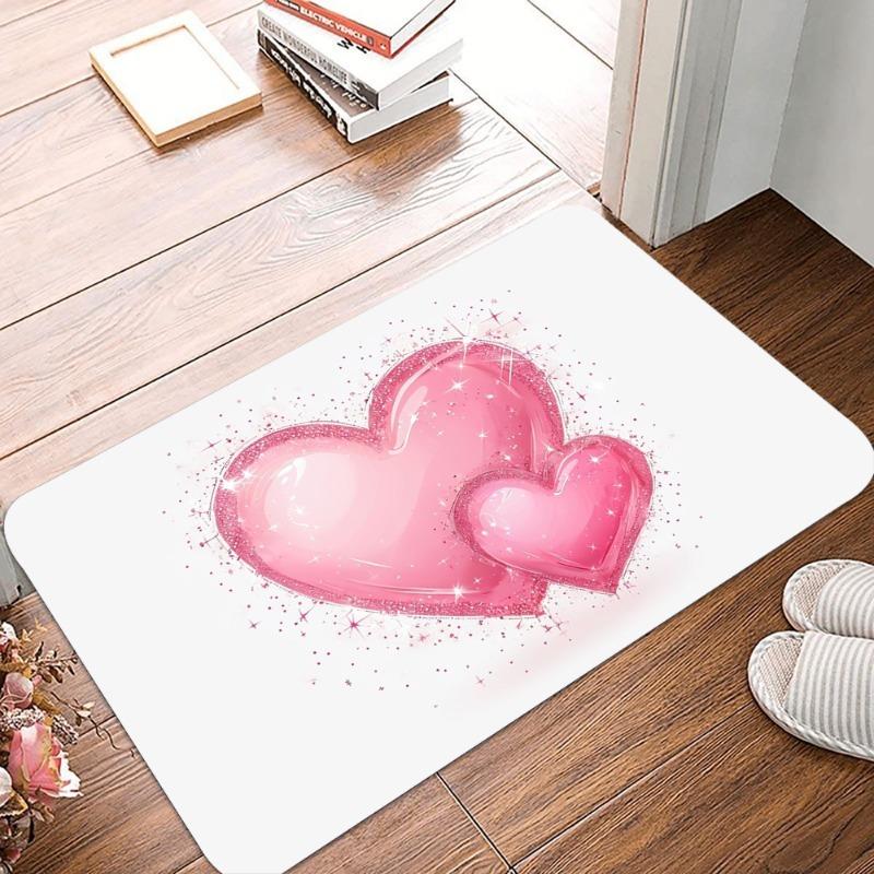 Love Printing Non-Slip Small Rug Waterproof Easy To Clean Floor Mat for Indoor Outdoor Use Durable Home Decoration Beautiful