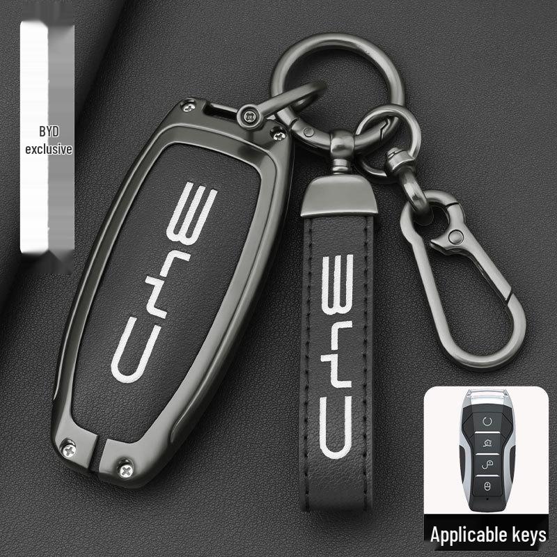 BYD Key Case for Models: Qin, Han Plus DMI, Song Pro, Tang, Yuan, Destroyer 05, Seagull, Dolphin, and Lion – Shell Buckle Design