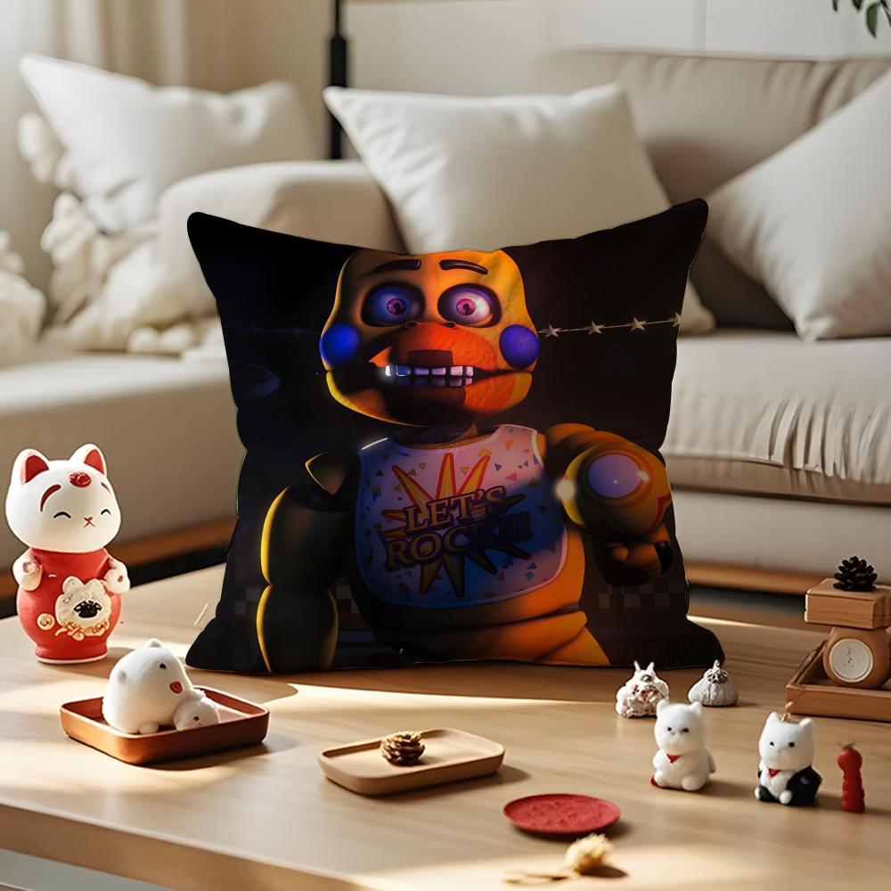Movie Five N-Nights At F-Freddys2 Cushion Cover Anti-dustmite Pillowcase Invisible Zipper Silky Short Plush Sofa Cushion Cover