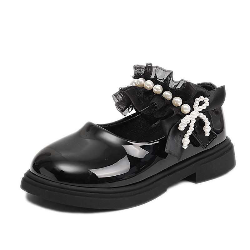 Girls Glossy Leather Shoes Summer and Autumn 2025 New Fashion Foreign Style Children's Princess Shoes Students British Boys and Girls Single Shoes
