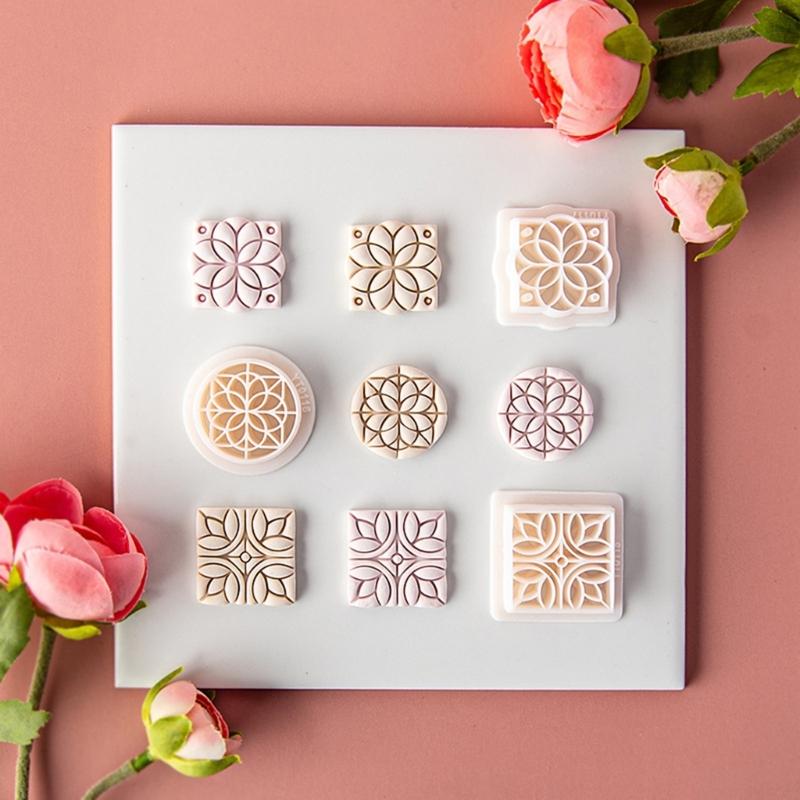 Vintage Flower Soft Pottery Earring Mold Car Keychain Pendant Decoration Supplies for Children Adult DIY Crafts