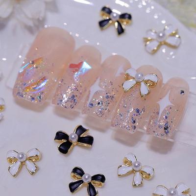 10Pcs 3D Nail Decorations Vibrant Color Decorative Fade-Resistant Durable Bow-knot Art Ornaments Designs Manicure Tips for Salon