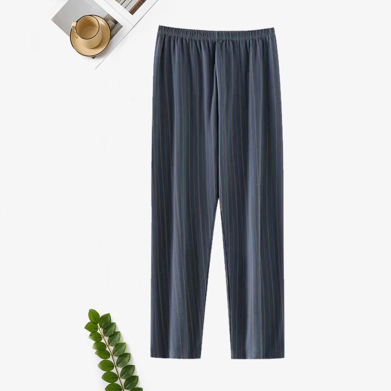 Pantaloni Pigiama a Quadri in Puro Cotone da Uomo - Larghi, Taglie Forti, Leggeri per Primavera, Estate e Autunno.