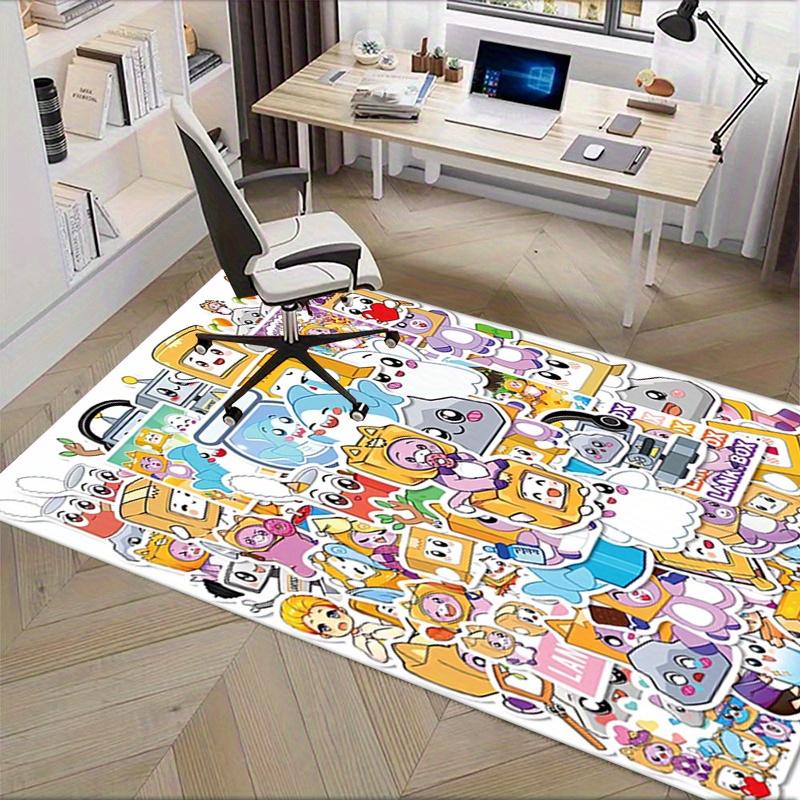 1pc Cute Characters,Kawaii Style,LankyBox Office Carpet Soft Polyester Entrance Carpet Washable Non