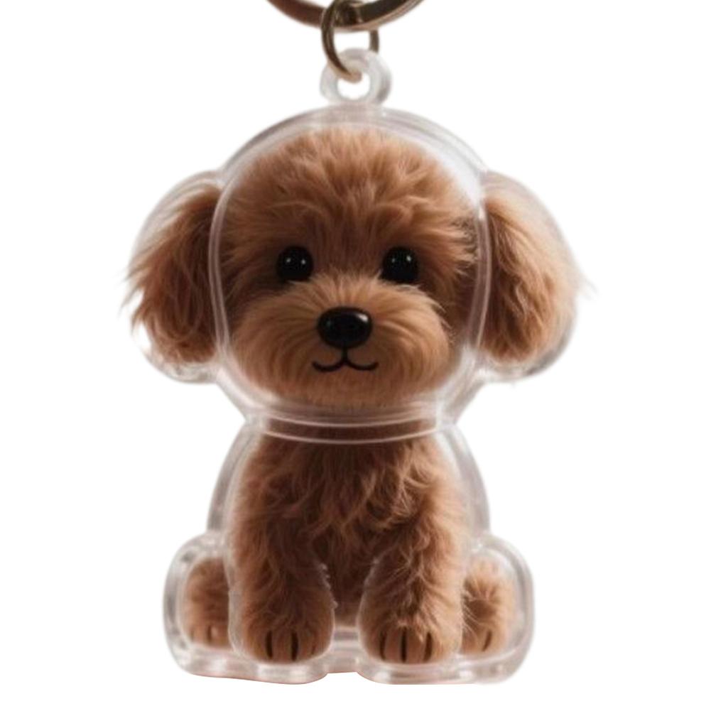 Clear Pet Hair Keychain Cute Dog Fur Keepsake Holder Transparent Pet Hair Creative Storage Small Items
