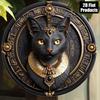 D-Moll pc Vintage Ägyptische Schwarze Katze Metall Wandkunst x Zoll Rundes Aluminiumschild mit Goldenen Akzenten Sphinx Design