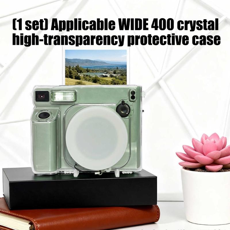 Clear Protective Case For Wide 400 Camera Durability PC Shell High Transparency Cover Housing with Lens Cover Cap