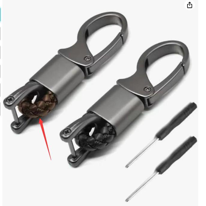 Elegantes geflochtenes Seil-Schlüsselanhänger mit neuartigem Metallbeschlag-Design