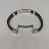 Stainless Steel Silicone Bracelet: Black Men's Thin Band, Simple European-American Style, Creative and Trendy Design
