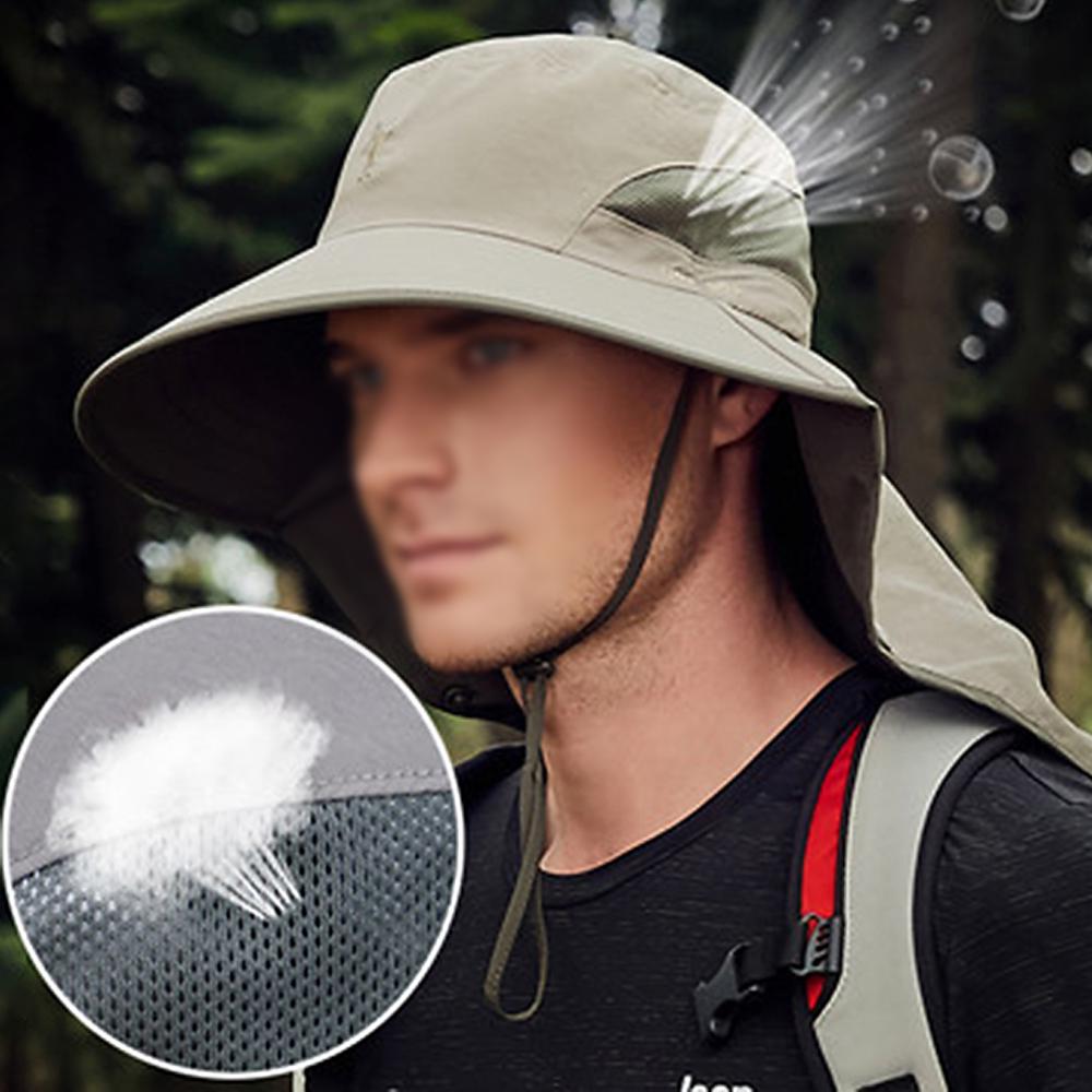 Utomhussolskyddshatt UPF 50+ Solkeps med Nackskydd för Camping