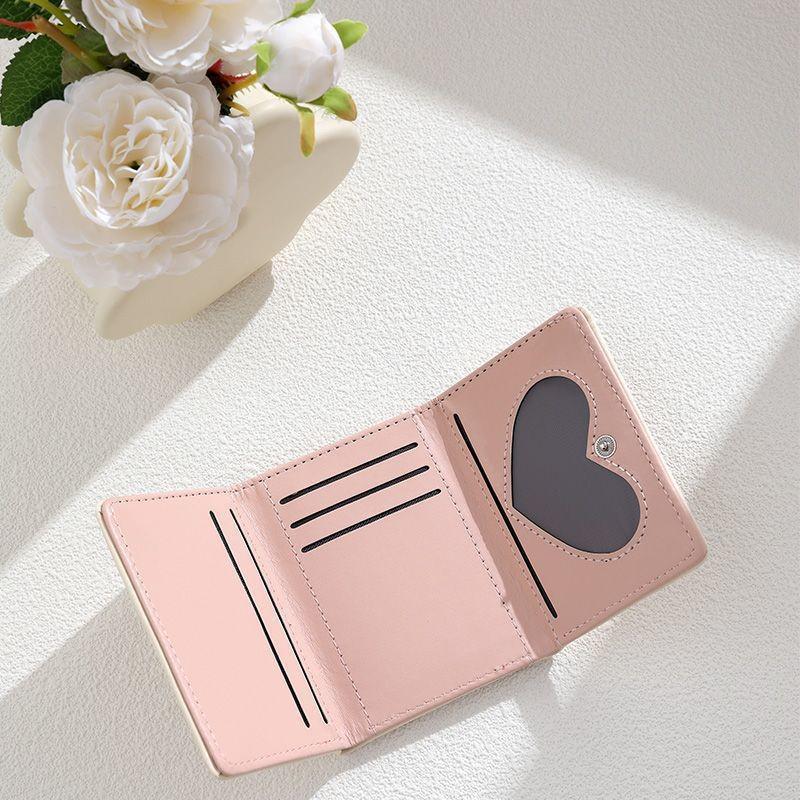 Damen Niedliche Katze Schwanz Cartoon Print Dreifach PU Geldbörse mit Schnalle