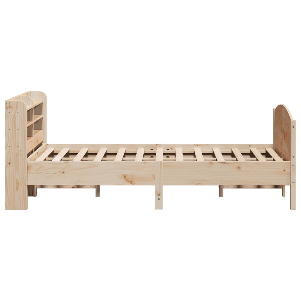 Vidaxl Bed Frame Without Mattress, 135X190 Cm, Solid Pine Wood