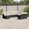 Vidaxl 10-Cz. Tuin Lounge Set, Zwarte Rotan Pe Kussens